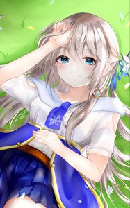 Preview wallpaper girl, glance, smile, anime, art, cute