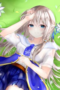 Preview wallpaper girl, glance, smile, anime, art, cute