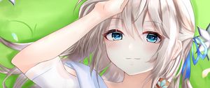 Preview wallpaper girl, glance, smile, anime, art, cute