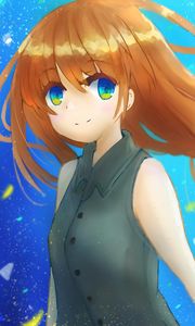 Preview wallpaper girl, glance, smile, watercolor, anime