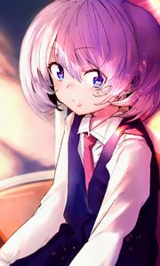 Preview wallpaper girl, glance, smile, tie, anime