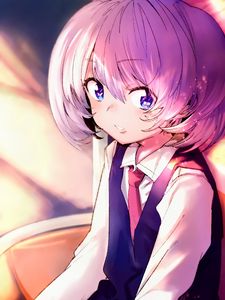 Preview wallpaper girl, glance, smile, tie, anime