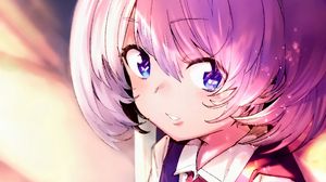 Preview wallpaper girl, glance, smile, tie, anime