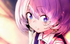 Preview wallpaper girl, glance, smile, tie, anime