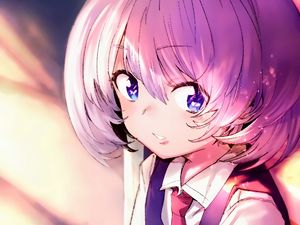 Preview wallpaper girl, glance, smile, tie, anime