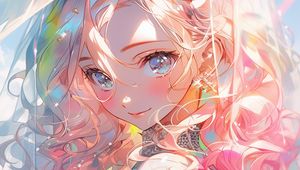 Preview wallpaper girl, glance, smile, glare, anime