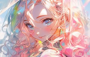 Preview wallpaper girl, glance, smile, glare, anime
