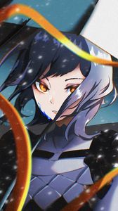 Preview wallpaper girl, glance, snow, anime, art