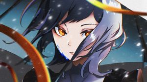 Preview wallpaper girl, glance, snow, anime, art