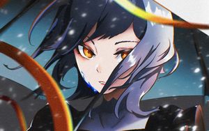 Preview wallpaper girl, glance, snow, anime, art