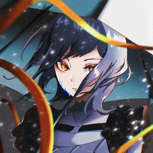 Preview wallpaper girl, glance, snow, anime, art