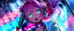 Preview wallpaper girl, glance, style, cyberpunk, anime, art