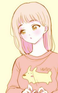 Preview wallpaper girl, glance, sweater, anime, art, cartoon