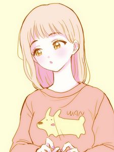 Preview wallpaper girl, glance, sweater, anime, art, cartoon