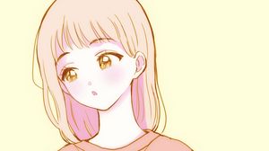 Preview wallpaper girl, glance, sweater, anime, art, cartoon