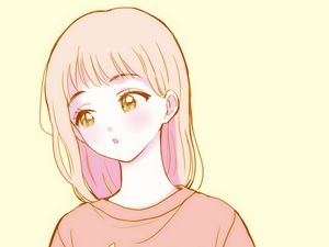 Preview wallpaper girl, glance, sweater, anime, art, cartoon