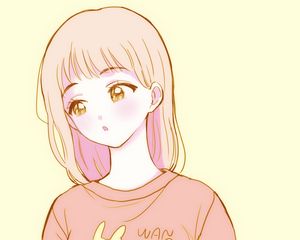 Preview wallpaper girl, glance, sweater, anime, art, cartoon