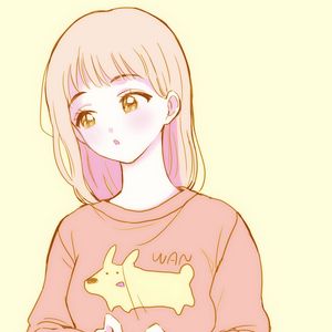 Preview wallpaper girl, glance, sweater, anime, art, cartoon