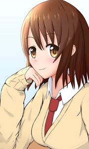 Preview wallpaper girl, glance, sweater, anime