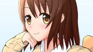 Preview wallpaper girl, glance, sweater, anime