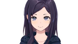 Preview wallpaper girl, glance, sweatshirt, anime, art, cartoon