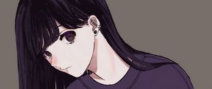 Preview wallpaper girl, glance, sweatshirt, anime