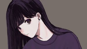 Preview wallpaper girl, glance, sweatshirt, anime