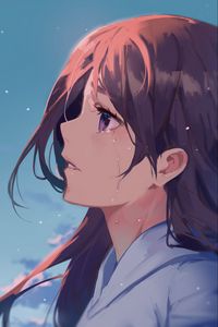 Preview wallpaper girl, glance, tears, sad, anime, art