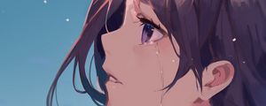 Preview wallpaper girl, glance, tears, sad, anime, art