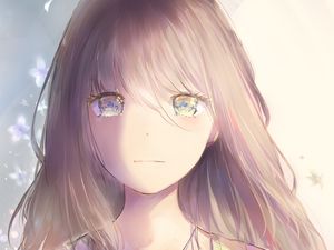 Preview wallpaper girl, glance, tears, anime