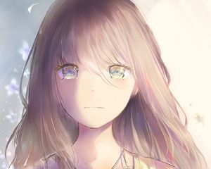 Preview wallpaper girl, glance, tears, anime