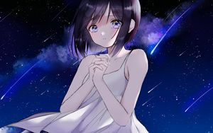 Preview wallpaper girl, glance, tears, sad, anime