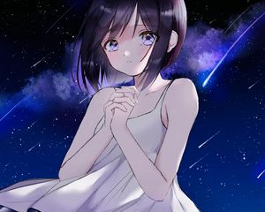 Preview wallpaper girl, glance, tears, sad, anime