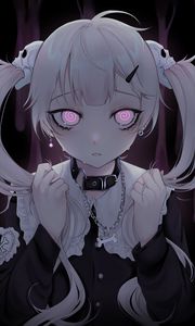 Preview wallpaper girl, glance, tears, anime, art, gloomy