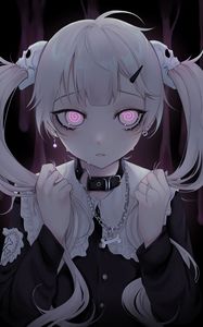 Preview wallpaper girl, glance, tears, anime, art, gloomy