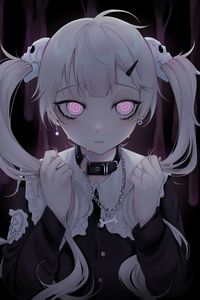 Preview wallpaper girl, glance, tears, anime, art, gloomy