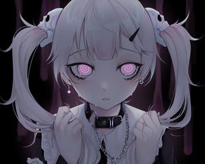 Preview wallpaper girl, glance, tears, anime, art, gloomy