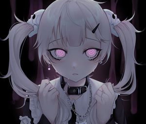 Preview wallpaper girl, glance, tears, anime, art, gloomy