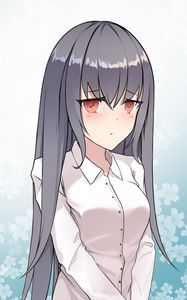 Preview wallpaper girl, glance, tears, sad, shirt, anime
