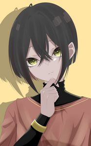 Preview wallpaper girl, glance, turtleneck, anime