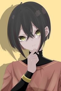 Preview wallpaper girl, glance, turtleneck, anime