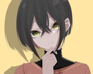 Preview wallpaper girl, glance, turtleneck, anime