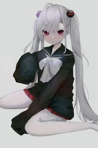 Preview wallpaper girl, glance, uniform, anime, art, white