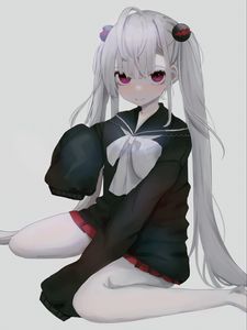 Preview wallpaper girl, glance, uniform, anime, art, white