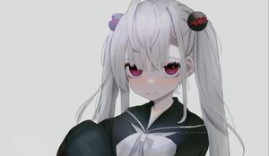Preview wallpaper girl, glance, uniform, anime, art, white