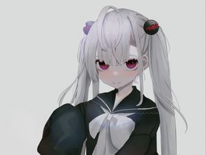 Preview wallpaper girl, glance, uniform, anime, art, white