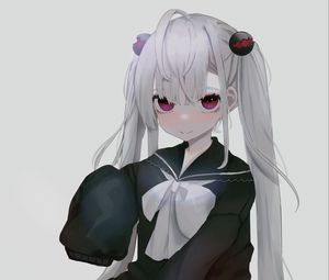 Preview wallpaper girl, glance, uniform, anime, art, white