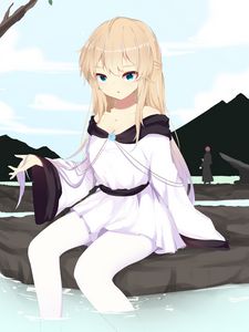 Preview wallpaper girl, glance, water, anime, art