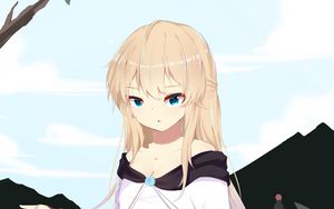 Preview wallpaper girl, glance, water, anime, art