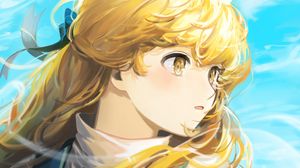 Preview wallpaper girl, glance, wind, anime, art